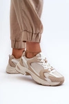 Buty Sportowe Sneakersy Damskie Beżowe Kildia