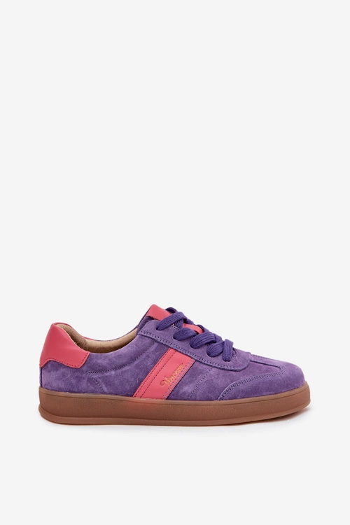 Zamszowe Sneakersy Damskie Vinceza 79576 Fioletowe