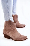 Damskie Botki W Szpic Lewski Shoes 3236 Cappucino