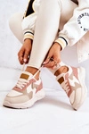 Damskie Sportowe Buty Sneakersy Beżowo-Różowe Bethell