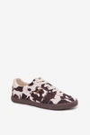 Sneakersy Damskie W Łaty Big Star TT274369 Biało-Brązowe