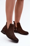 Skórzane Zamszowe Botki Z Wycięciami Vinceza 133142 Czekoladowe