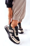 Sportowe Damskie Buty Sneakersy Czarno Złote Manitoba