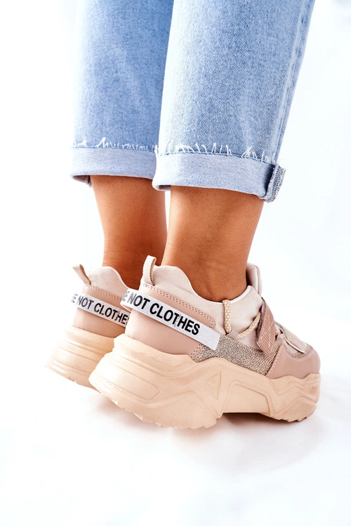 Damskie Sportowe Buty Sneakersy Beżowe Katerini