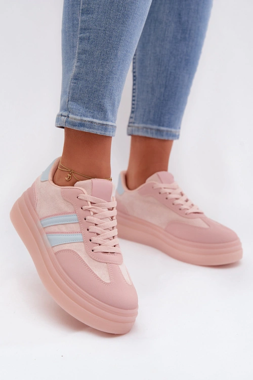 Sneakersy Damskie Na Platformie Różowe Galleria