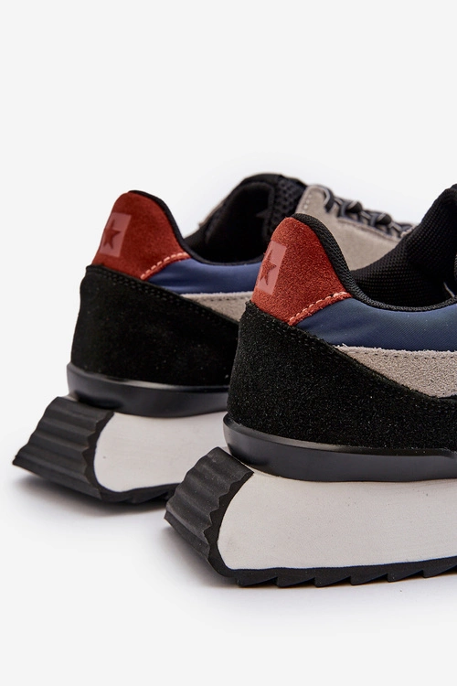 Sneakersy Męskie Big Star NN174320 Memory Foam System Beżowo-Niebieskie