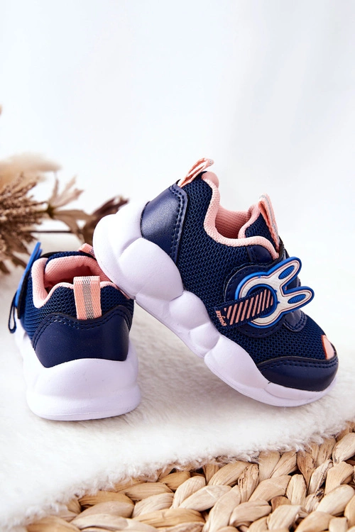 Dziecięce Sportowe Buty Na Rzep Befado 516P090 Granatowo-Różowe
