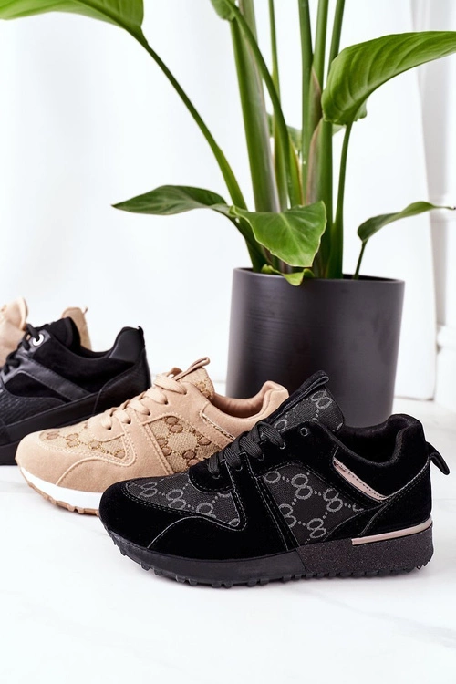 Sportowe Buty Sneakersy Czarno-Srebrne Aruba