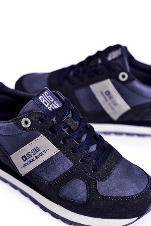 Damskie Sportowe Obuwie Sneakersy Big Star Granatowe GG274676