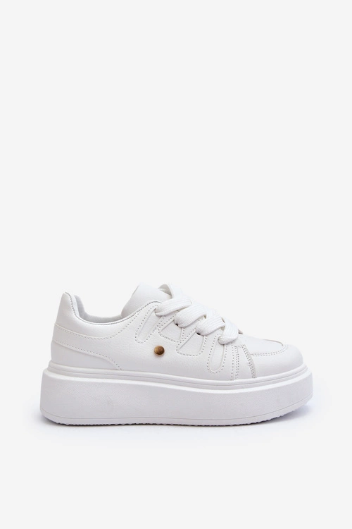 Sneakersy Damskie Na Platformie Białe Asylia