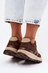 Sneakersy Damskie Na Platformie Big Star UU274040 Czekoladowe