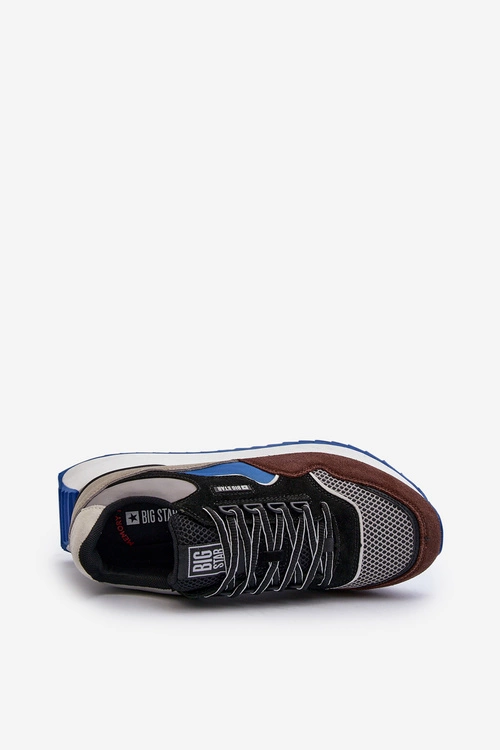 Sneakersy Męskie Big Star NN174322 Memory Foam System Brązowo-Czarne