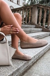 Baleriny Damskie Barefoot Z Naturalnego Zamszu Beżowe Mirelia