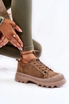 Zamszowe Buty Sportowe Big Star KK274511 Beżowe