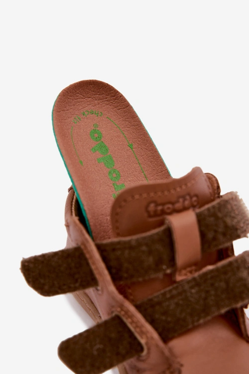Skórzane Półbuty Trzewiki Barefoot Dziecięce Froddo G2130328-2 Camel