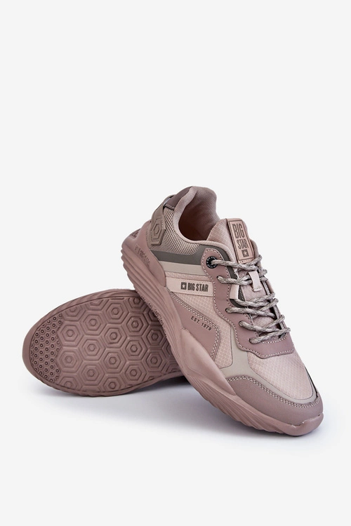 Męskie Lekkie Sneakersy Memory Foam System Big Star LL174151 Beżowe