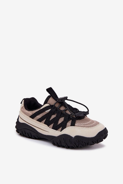 Sneakersy Dziecięce Ze Ściągaczem Beżowe Nanelita