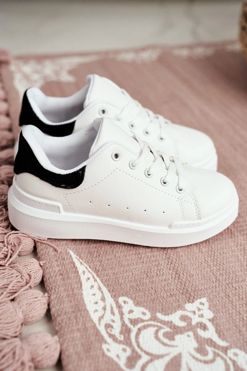 Dziecięce Sportowe Buty Sneakersy Biało-Czarne Bilbo