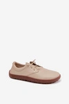 Skórzane Półbuty Barefoot Damskie Zazoo 10189 Beżowe