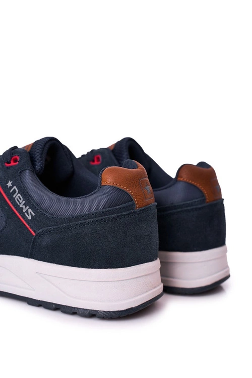 Męskie Sportowe Buty Sneakersy Granatowe Fabian