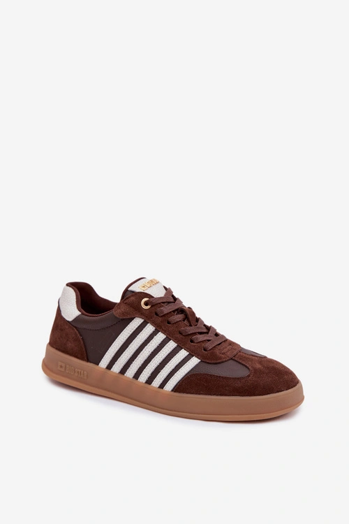 Sneakersy Damskie Z Naturalnej Skóry I Zamszu Big Star TT274715 Czekoladowe