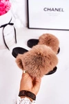 Dziecięce Klapki Z Futerkiem Jasny Brąz Fashionista